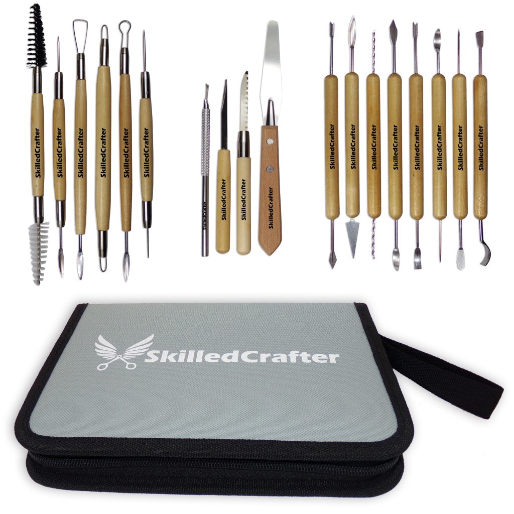 High Quality 18 Piece Clay Modeling Tools Set with Zip-Up Case